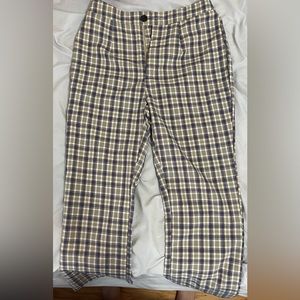 Shein navy stripped plaid design pants size 4